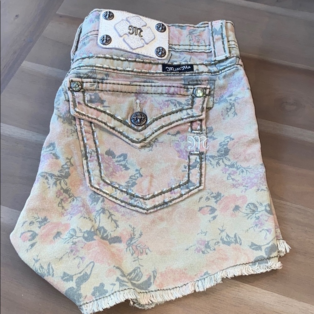 Miss Me Cargo Khaki Rose Print Size 30